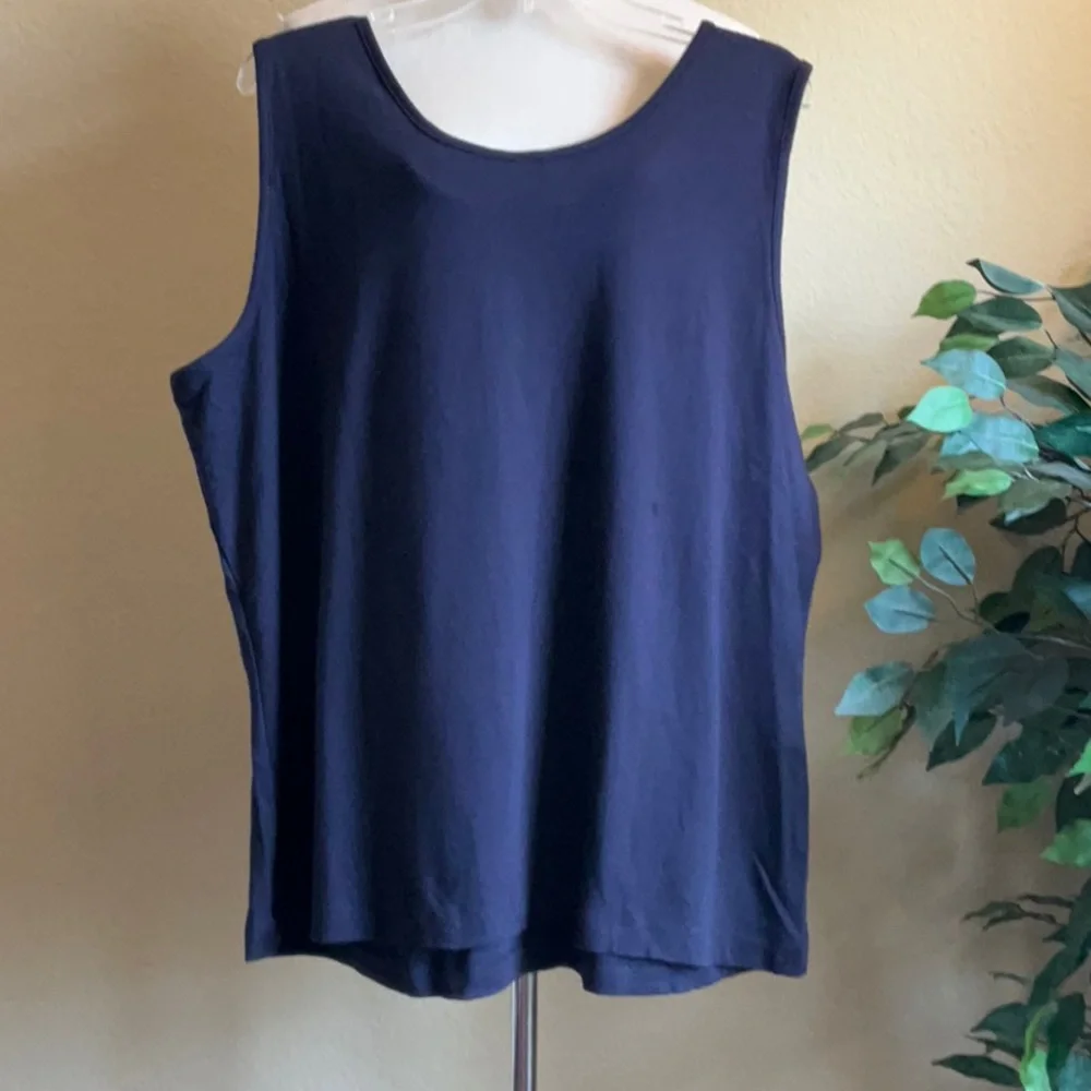 Land's End, NWOT - Women's Black Cotton Sleeveless Top, 3X - Picture 2 of 8